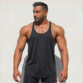 Black Physique Bodyware Original Stringer Tank Top by Hot Trend Vault, showing a fitted sleeveless athletic top for men.
