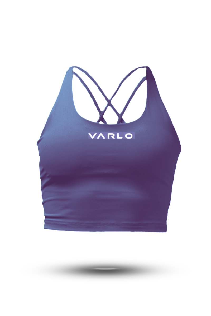 Women’s lilac mist cross back crop tank top by Hot Trend Vault, featuring sleek support and versatile everyday style.
