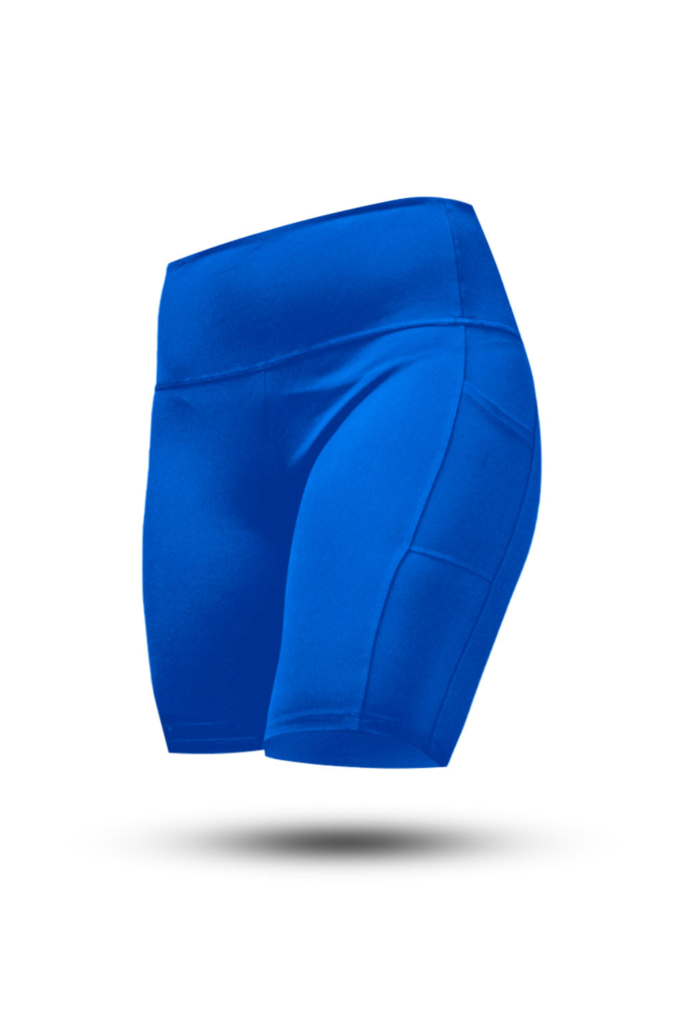 Women’s SOHO Fitness Shorts 8 Inch in Neo Blue by Hot Trend Vault, featuring a comfortable fit and athletic design.