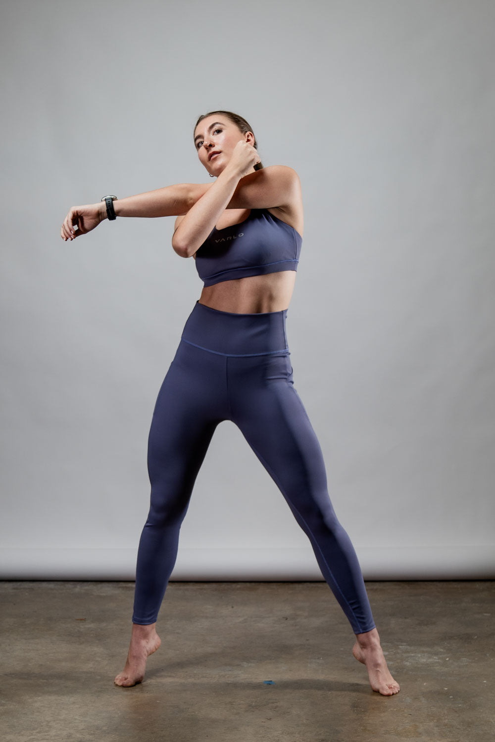 Women’s lilac mist high waist leggings from Hot Trend Vault, full-length and fitted for a stylish, comfortable look.