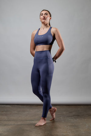 Women’s high waist lilac mist leggings from Hot Trend Vault, full-length and form-fitting for casual or active wear.