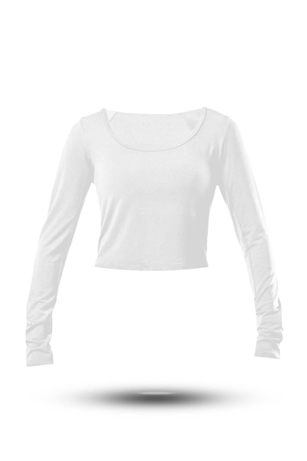 Women's white long sleeve crop t-shirt from Hot Trend Vault with soft fabric and relaxed fit, perfect for casual wear.