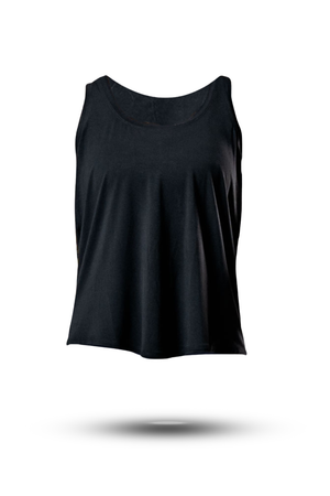 Women's black Terra Recovery Halo Tank top by Hot Trend Vault, a lightweight post-workout recovery tank for women.