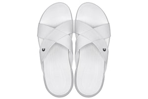 White Calto X1653 height increasing sandals with a 2-inch lift by Hot Trend Vault, featuring a matte finish and stylish design.