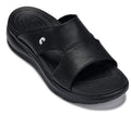 Black Calto X1655 height-increasing sandals with 2-inch boost, grainy material, designed for stylish comfort by Hot Trend Vault.