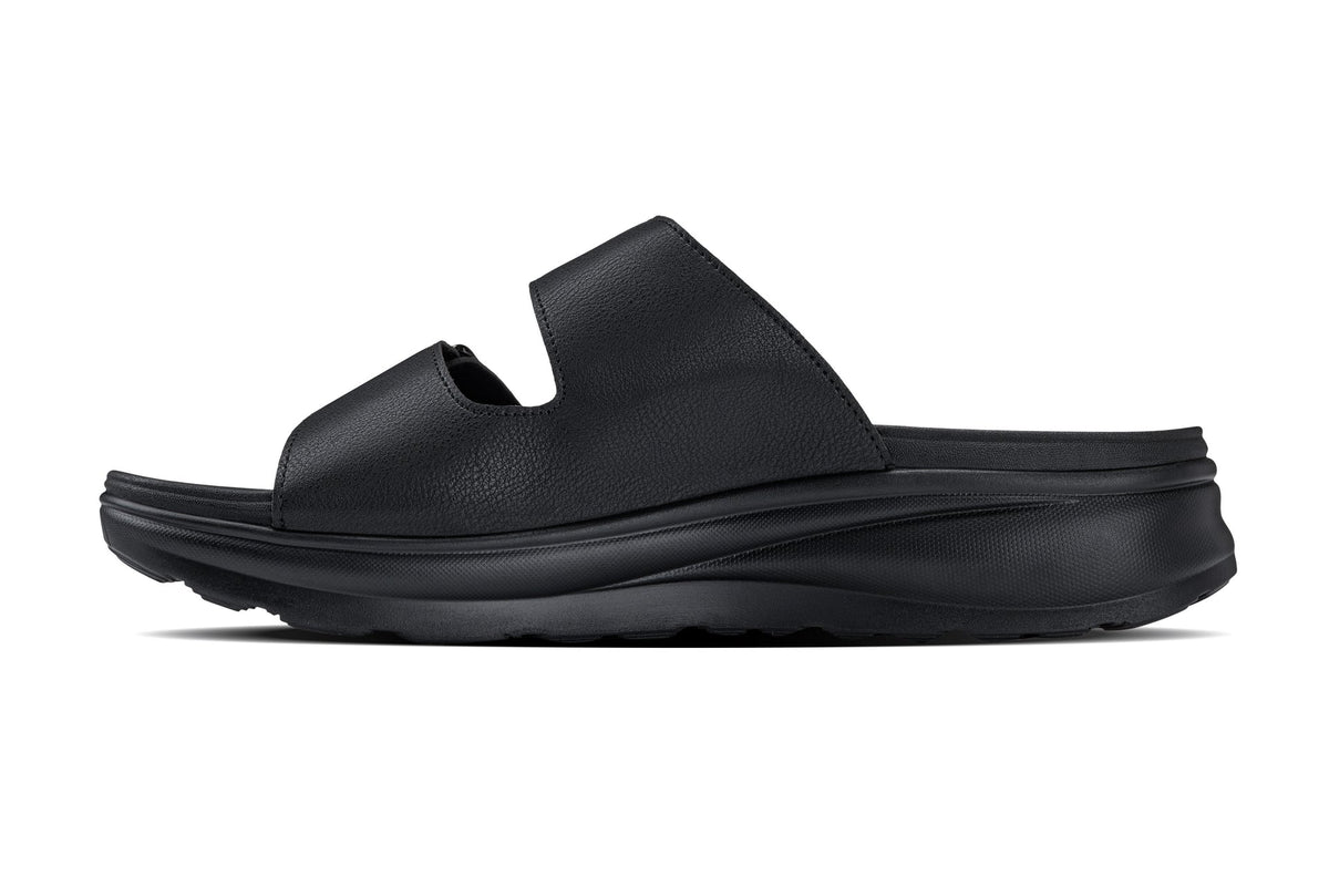 Black Calto X1660 dual buckle sandals by Hot Trend Vault, showing stylish design and comfortable fit.