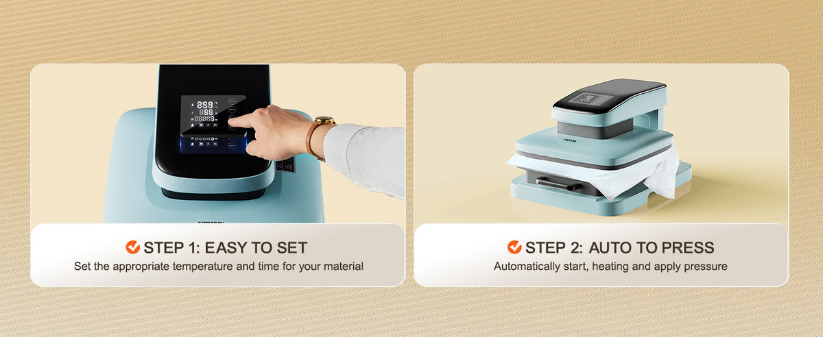 SucceBuy Auto Heat Press Machine 15x15in Auto Release Heats Up Fast and Evenly Sublimation Heat Press for T Shirts Sublimation