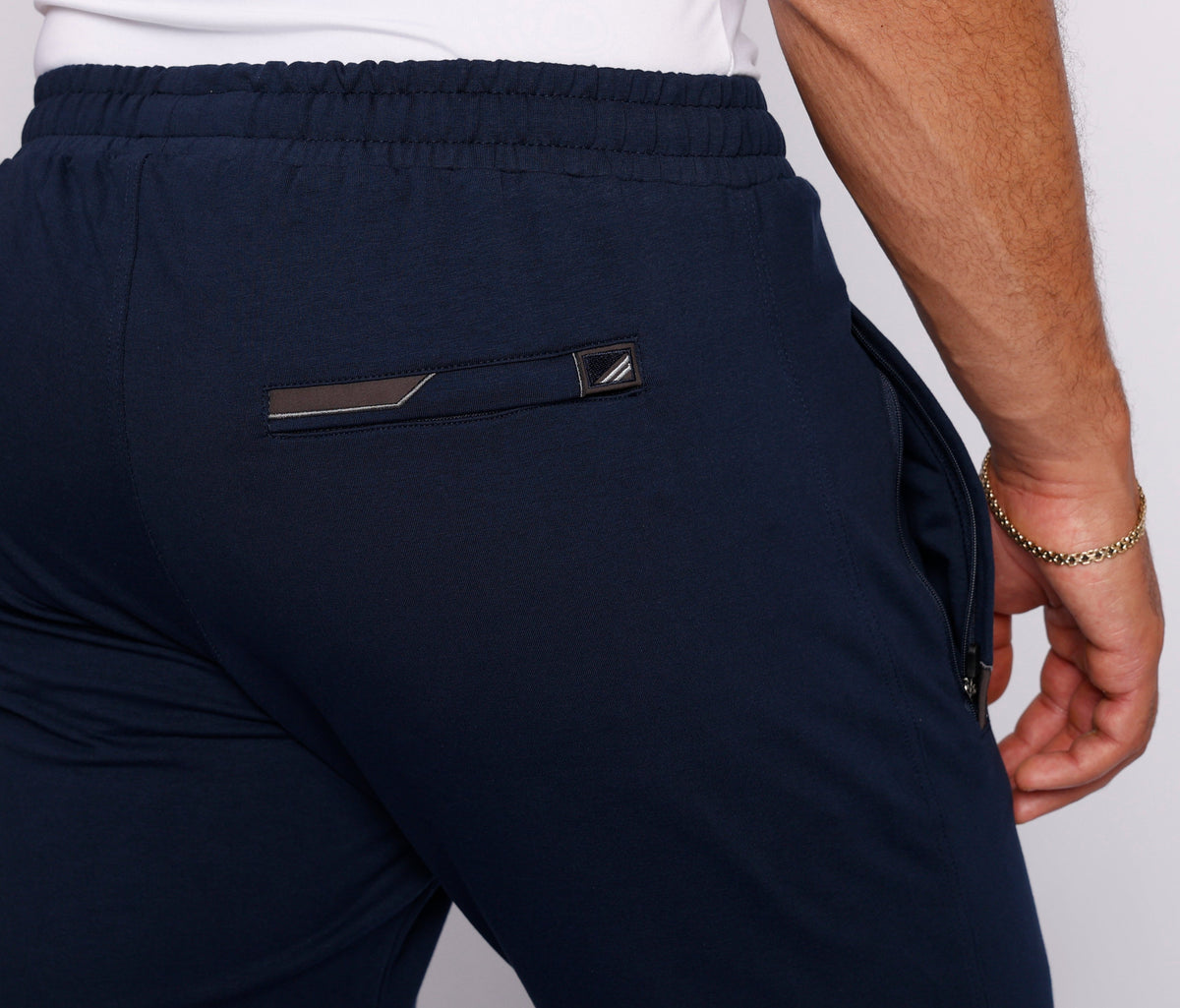 Men's dark navy athletic sweatpants by Hot Trend Vault, straight-leg fit, designed for all-day comfort and tall sizes.