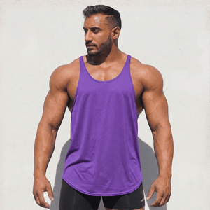 Black Original Stringer Tank Top by Physique Bodyware, made in the USA, featuring a fitted sleeveless design for workout wear.