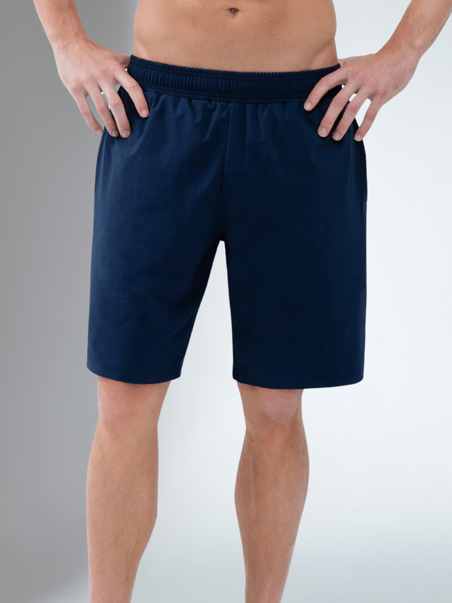 Men's Classic Performance Tennis Shorts by Hot Trend Vault, in midnight blue, breathable fit, designed for active sports.