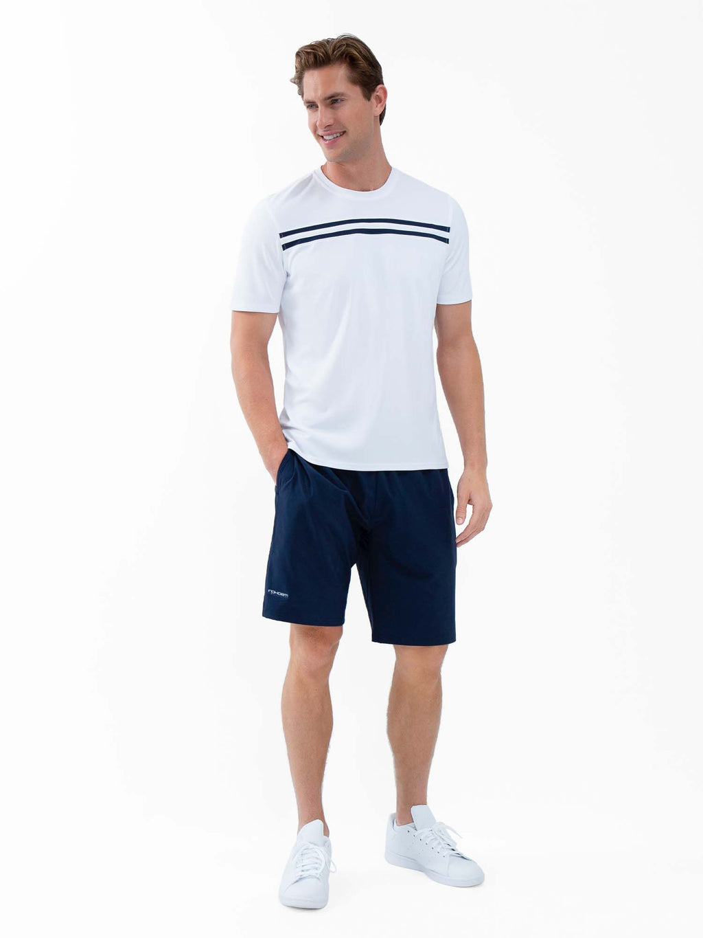 Men's breathable midnight tennis shorts by Hot Trend Vault, featuring a comfortable fit for active performance.