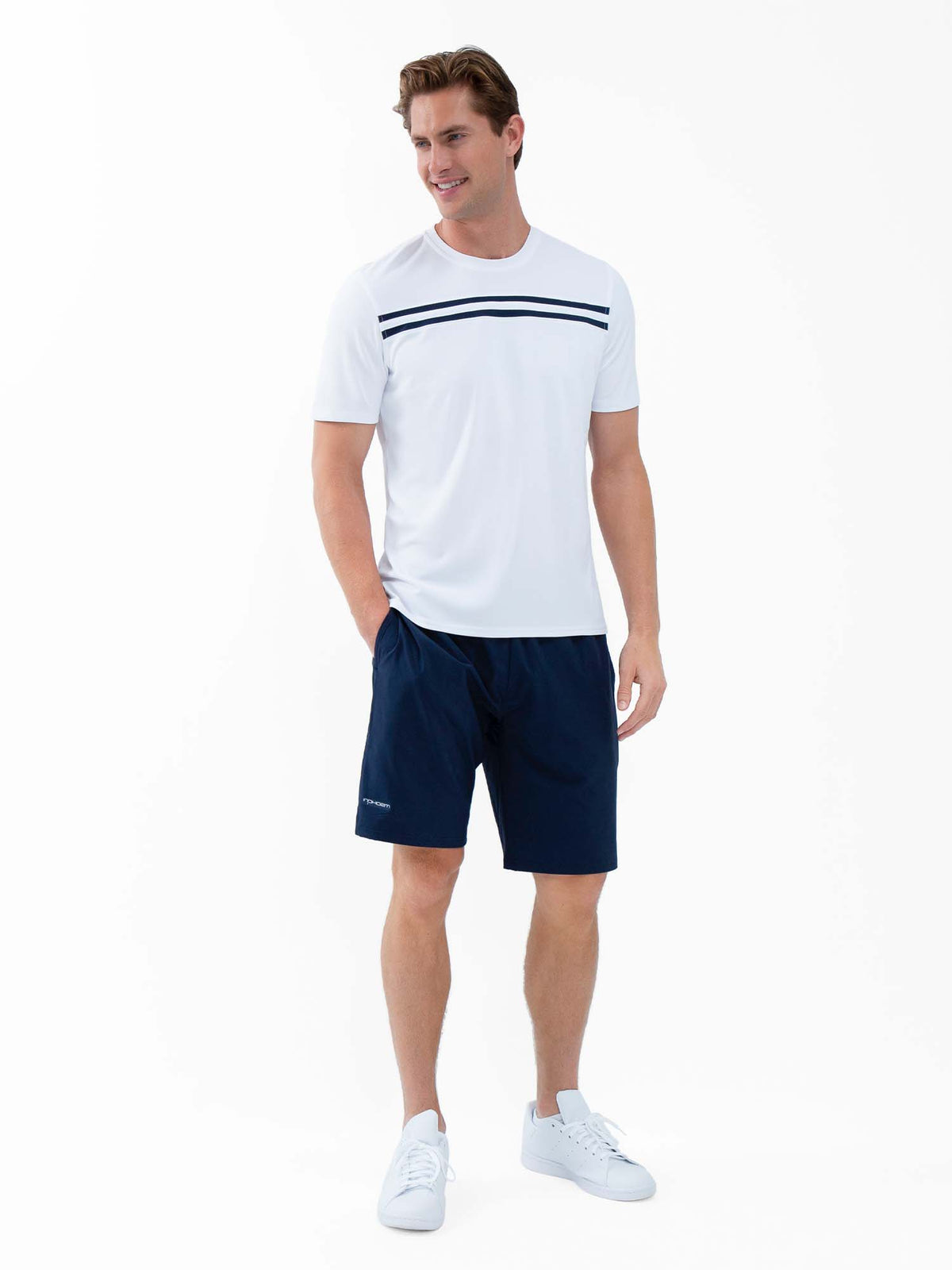 Men's breathable midnight tennis shorts by Hot Trend Vault, featuring a comfortable fit for active performance.