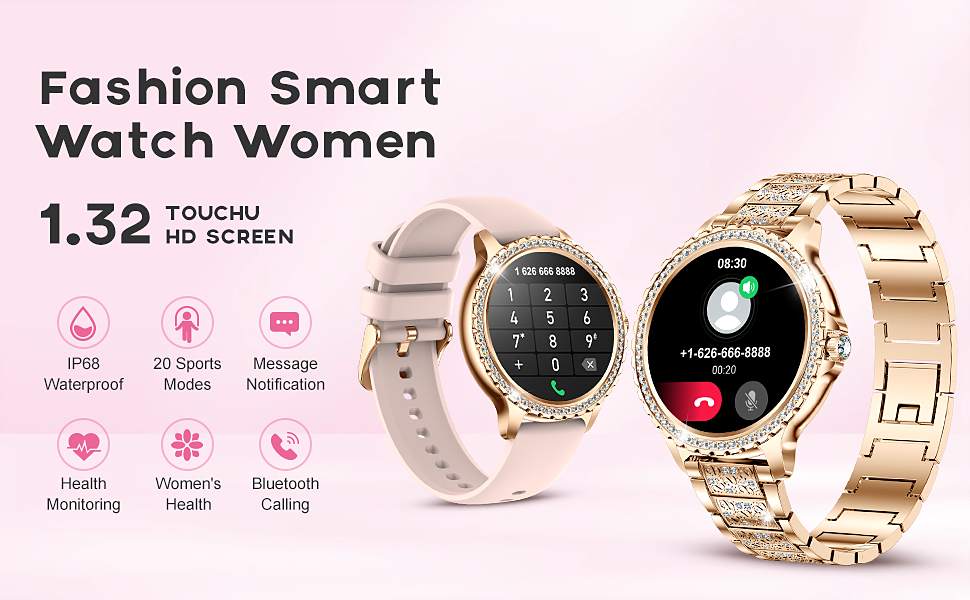 smart Watches for Women for Android and for iPhone Full Touch Screen Watch 100+ Sports Mode Fitness Tracker Watch