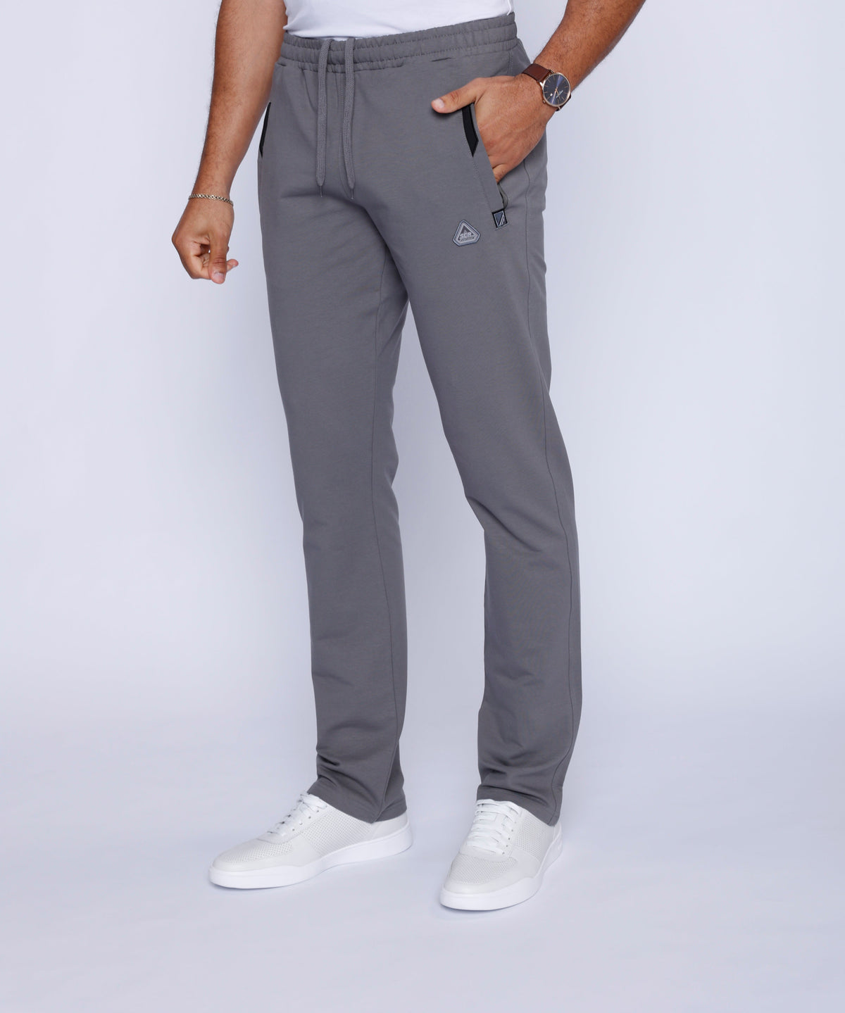 Men's Grey Athletic Sweatpants by Hot Trend Vault, all-day comfort straight tall fit, soft loungewear or casual athletic pants