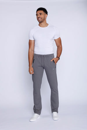 Men's athletic sweatpants from Hot Trend Vault, lightweight breathable grey fabric, straight tall fit for all-day comfort.