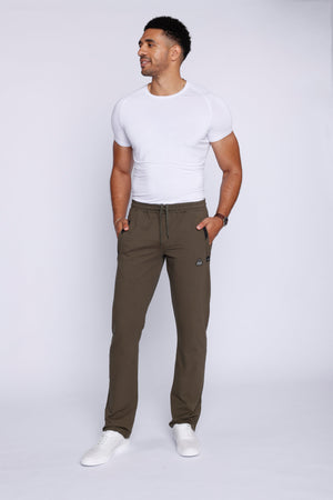 Men's khaki green athletic sweatpants by Hot Trend Vault, straight-leg fit, cotton blend, designed for all-day comfort and casual wear.