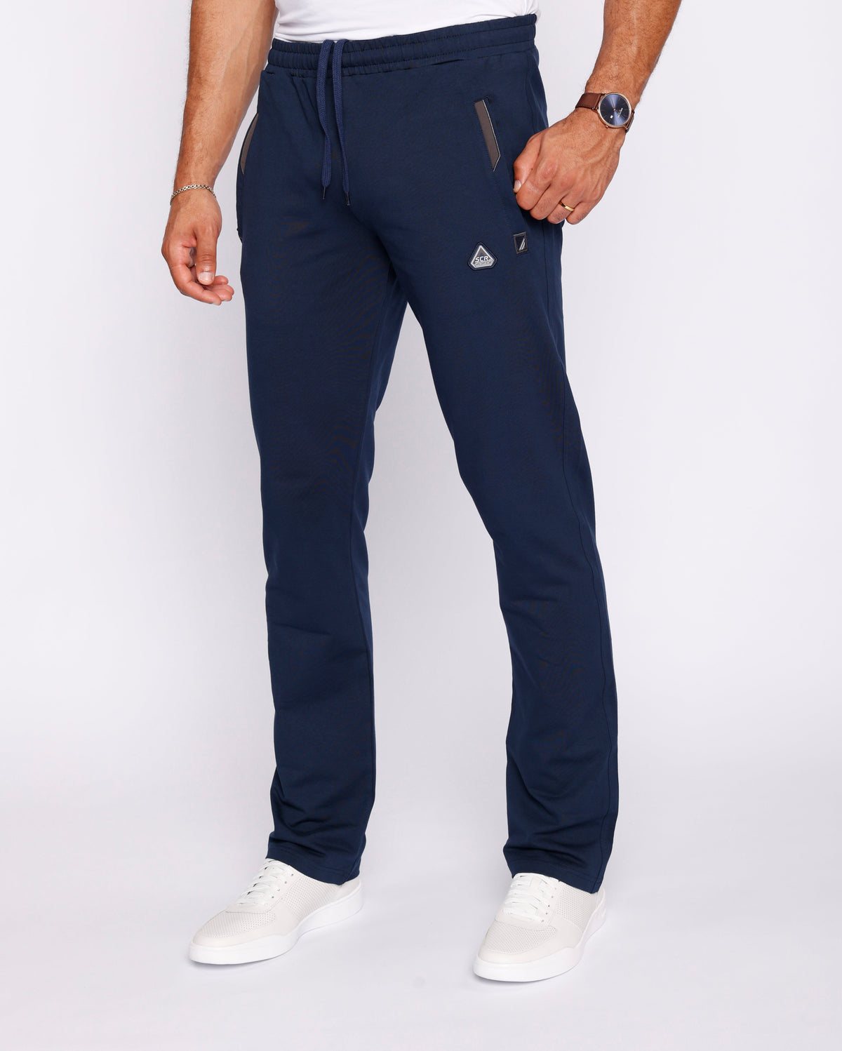 Navy blue men's athletic sweatpants with straight-leg fit from Hot Trend Vault, designed for all-day comfort and sportswear.