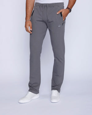 Grey men's athletic sweatpants by Hot Trend Vault, straight fit, comfortable cotton blend loungewear for all-day wear.