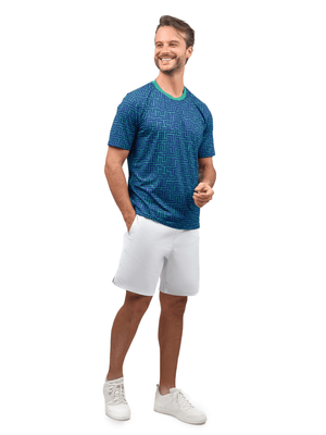 Men's white tennis shorts from Hot Trend Vault with pockets and UV protection, designed for active sports and casual wear.