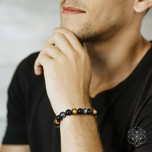 Triple protection bracelet with three spiritual defense stones, featuring a stylish design by Hot Trend Vault.