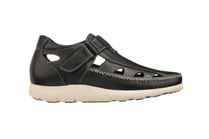 Black Calto K2132 Fisherman Sandal by Hot Trend Vault, lightweight and 2.8 inches taller with a comfortable, casual design.